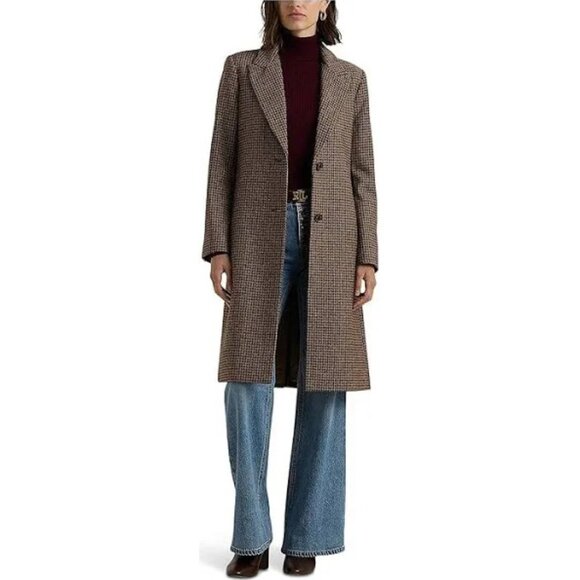 NWT Lauren Ralph Lauren Women's Wool-Blend Walker Coat Size 12 - Picture 1 of 12